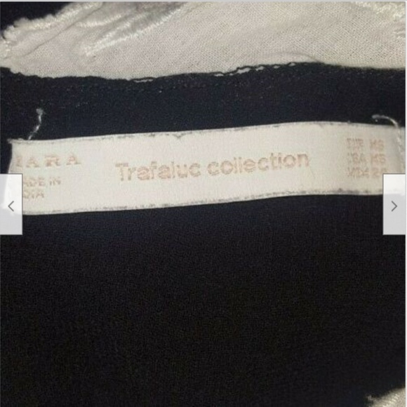 Zara Black Embroidered Short Sleeve Blouse - Picture 6 of 7